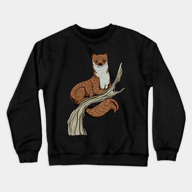 Drawing of a ferret Crewneck Sweatshirt by Modern Medieval Design